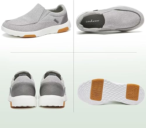 Miniatura 6 de OrthoComfoot Zapatos ortopédicos cómodos sin cordones para hombre con soporte de arco, mocasines ortopédicos para fascitis plantar, zapatos de lona