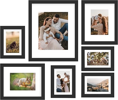 Vista 122 de FrameWorks Marcos de fotos clásicos de madera de 11 x 14 a 8 x 10 pulgadas con vidrio templado, roble natural, paquete de 6