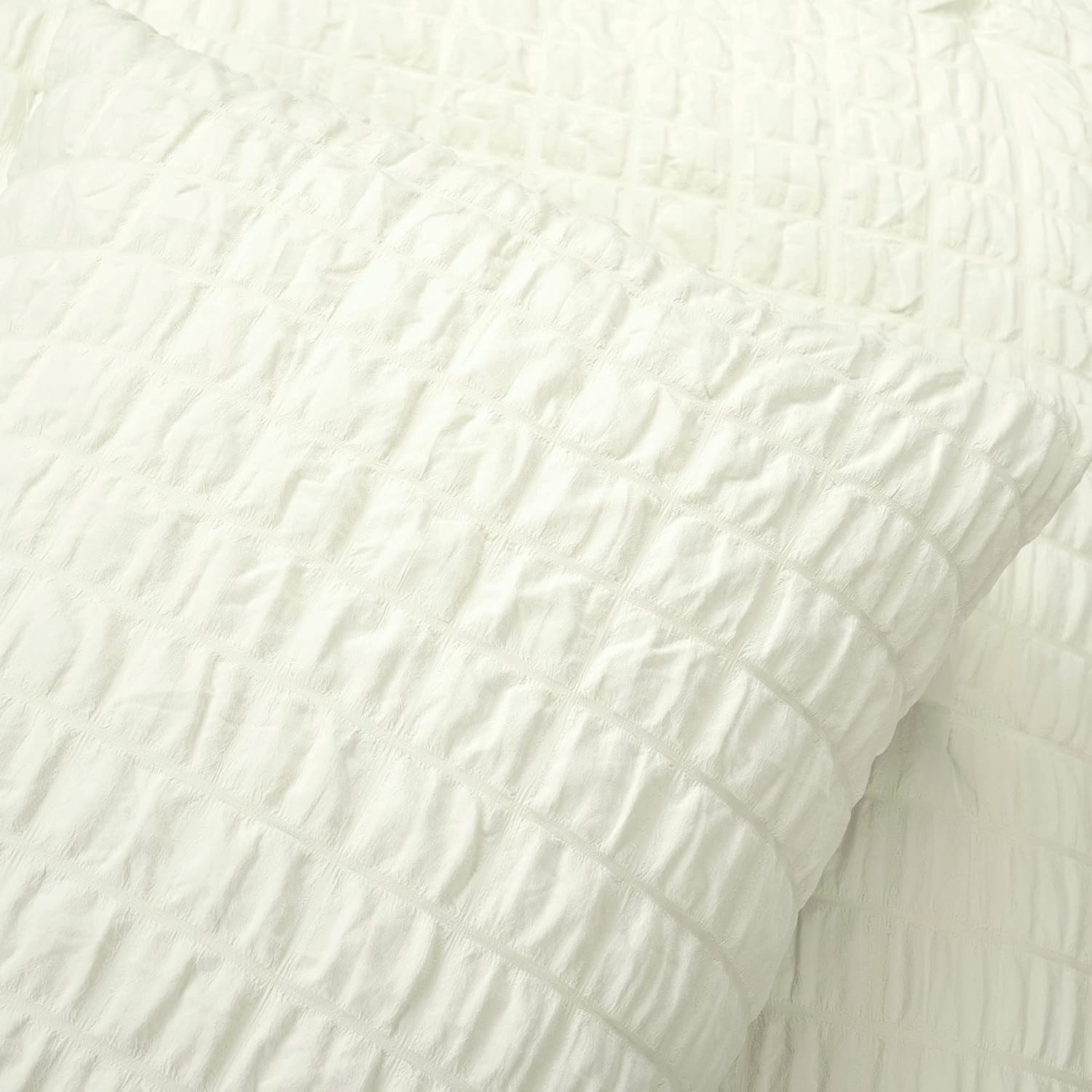 Lush Decor Crinkle Textured Dobby Comforter Twin XL Size 2 Piece Set Ivory - Dorm Bedding Set Twin XL Comforter - Cream Comforters - Neutral Dorm Decor