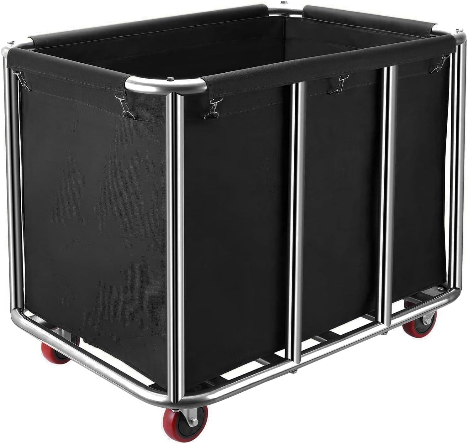 Carrello portabiancheria in acciaio inox LIROPAU 80x65x80 cm