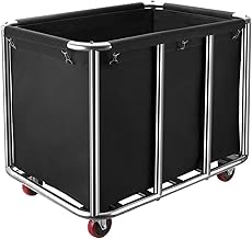 Wäschewagen, Edelstahl Wäschesortierwagen Kommerzieller, Groß Kommerziell Edelstahl Wäschewagen mit Rollen, Wäschesortier mit Rollen Klappbar Wäschekorbwagen für Home Hotel, 90 * 65 * 80 cm