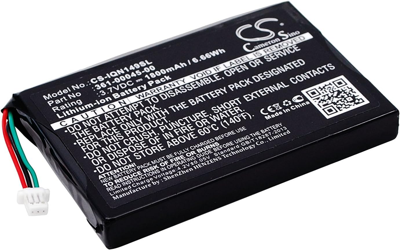 Cameron Sino Battery for Garmin Nuvi 1490TV, Nuvi 2585TV PN:Garmin 361-00045-00, 361-00045-20 1800mAh / 6.66Wh