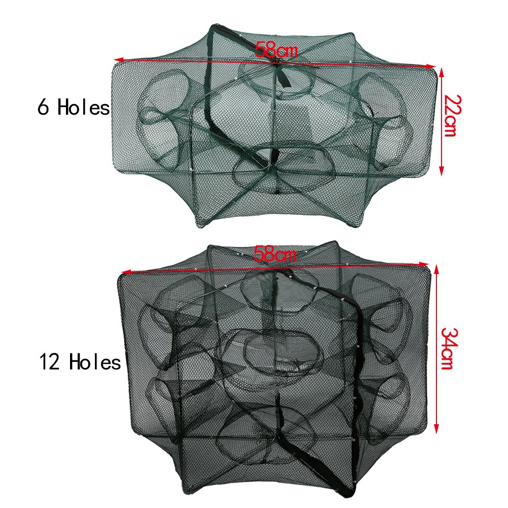 Piège De Pêche Pliable – 25x60/70/80 Cm, Nylon Résistant – Pour Crevettes, Crabes, écrevisses – Compact Et Transportable