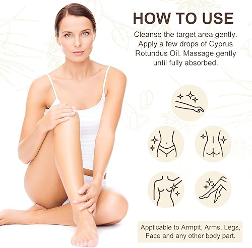 Miniatura 7 de Paquete de 2 aceites Cyperus Rotundus para depilación, natural para reducir el crecimiento del vello corporal, reducir el crecimiento del vello