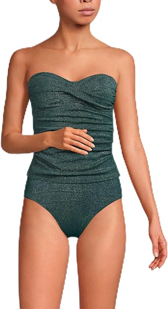 Lands' End Women's Bandeau Tankini Swimsuit Top