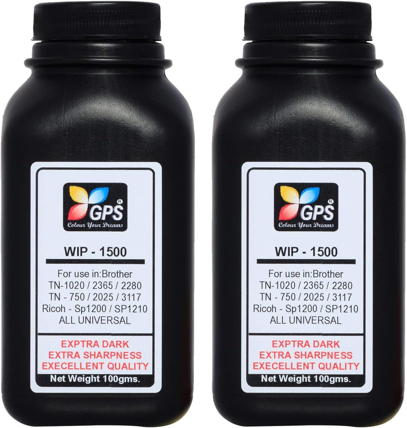 GPS Colour Your Dreams Toner Powder Refill for Brother Universal Cartridge - 100gm,for TN-3145/3250/TN580/TN3175/TN620/TN650/TN2280/TN360/TN450/TN660/TN2365/TN1000/TN1020 Single Color Ink Toner Powder