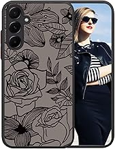 Cover for Samsung Galaxy A35 5G Case, Protective Case Shockproof Soft Silicone, Back PC Translucent Matte Scratch-Resistant, Full Protection Camera, 3D Rose Pattern Print Design