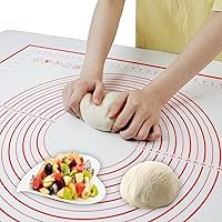 FAVXD 32x24" Extra Large Silicone Dough Mat Red - Non-Stick Pastry Rolling Kneading Sheet for Sourdough Bread Baking