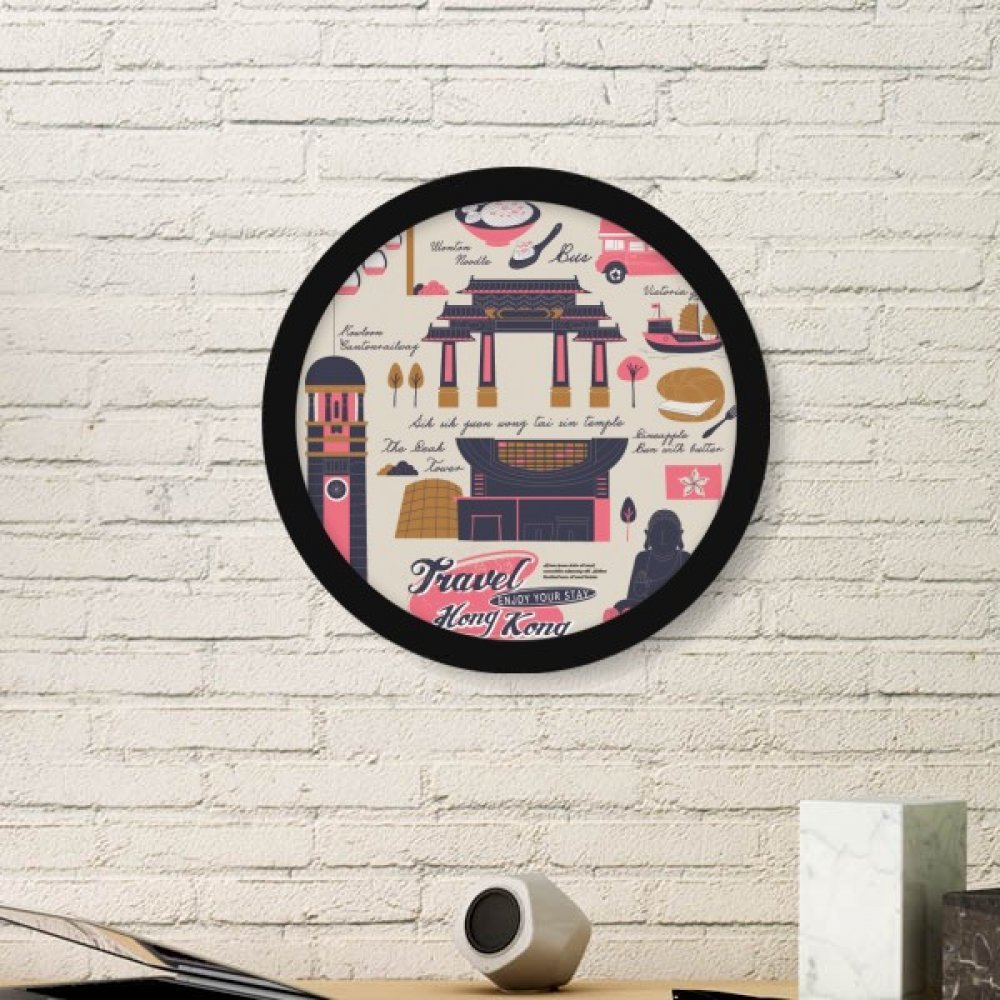 Cadre photo rond Hong Kong Voyage Chine, cadeau déco pour passionnés
