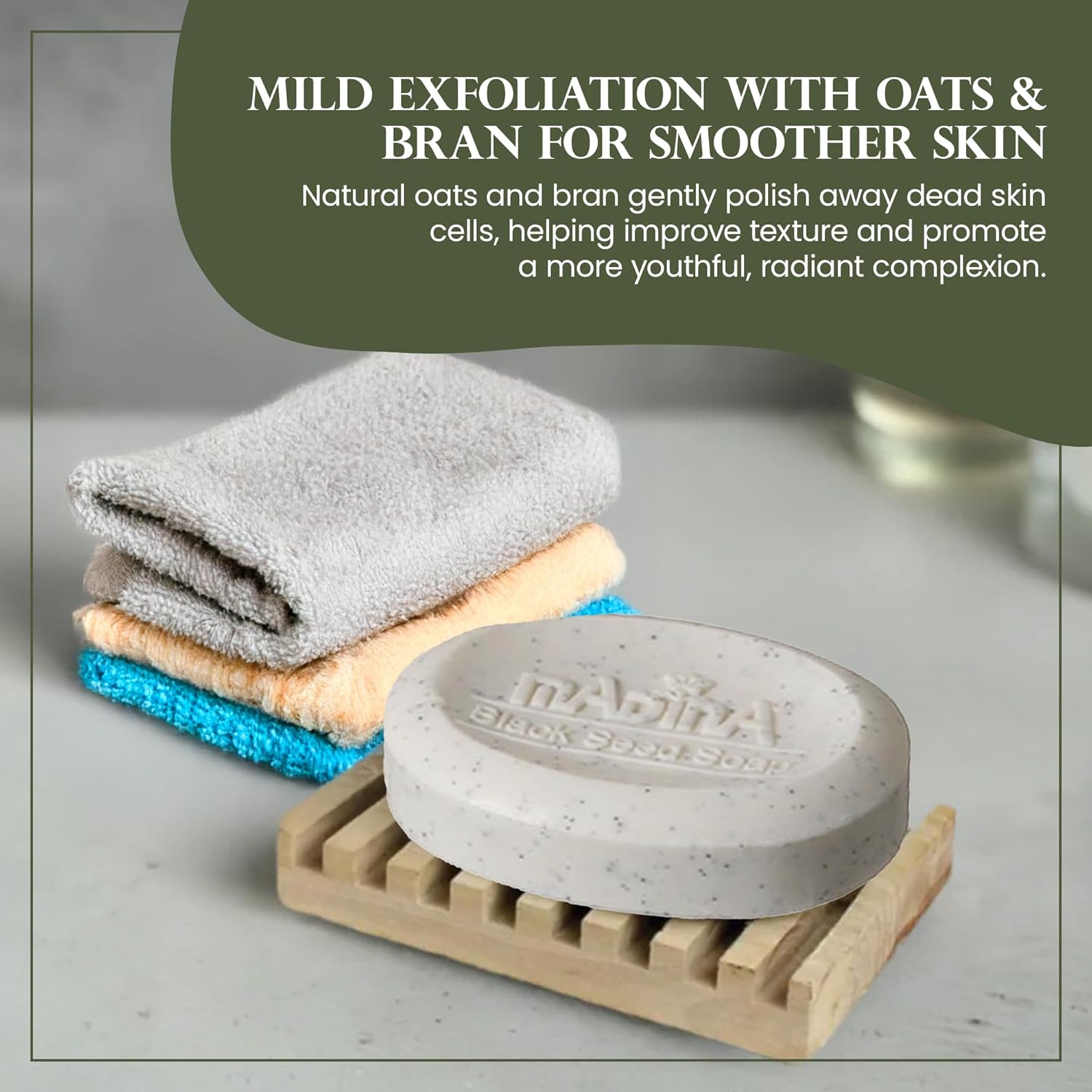 Madina Black Seed Soap Bar – Moisturizing, Anti-Aging, Deep Cleansing, Black Seed Oil, Shea Butter, Jojoba Oil, Plant-Based, Gentle Face & Body Cleanser, 6 Pack (3.5 oz Each)