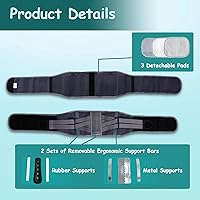 Vista 5 de King Mills Soporte de espalda de talla grande para dolor de espalda baja, soporte de vientre obeso transpirable para ciática, dolor de espalda