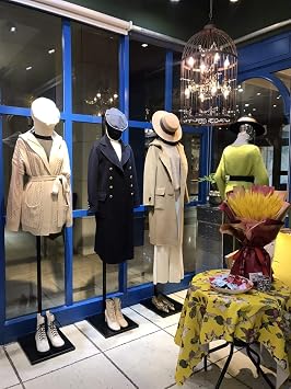 Hanging Mannequin Adult Female Dress Form, White Body Torson with Metal Floor Stand, for Home/Shop Clothing Pants Model Display