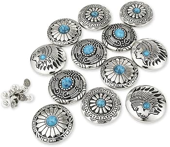 Amazon | コンチョ ボタン ターコイズ 12個セット 30mm ネジ 付き
