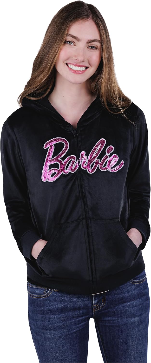Barbie Girls Velour Matching Family Zip Up Hoodie Toddler to Adult Sizes (2T - 2XL)