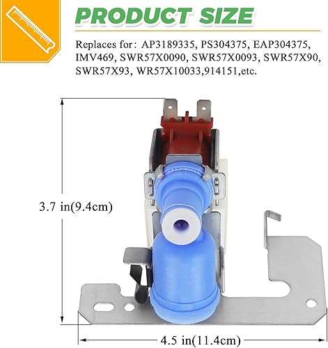 Miniatura 5 de WR57X10033 - Válvula de entrada de agua para refrigerador con protector de Techecook - Compatible con refrigerador GE Hotpoint Kenmore - Reemplaza a