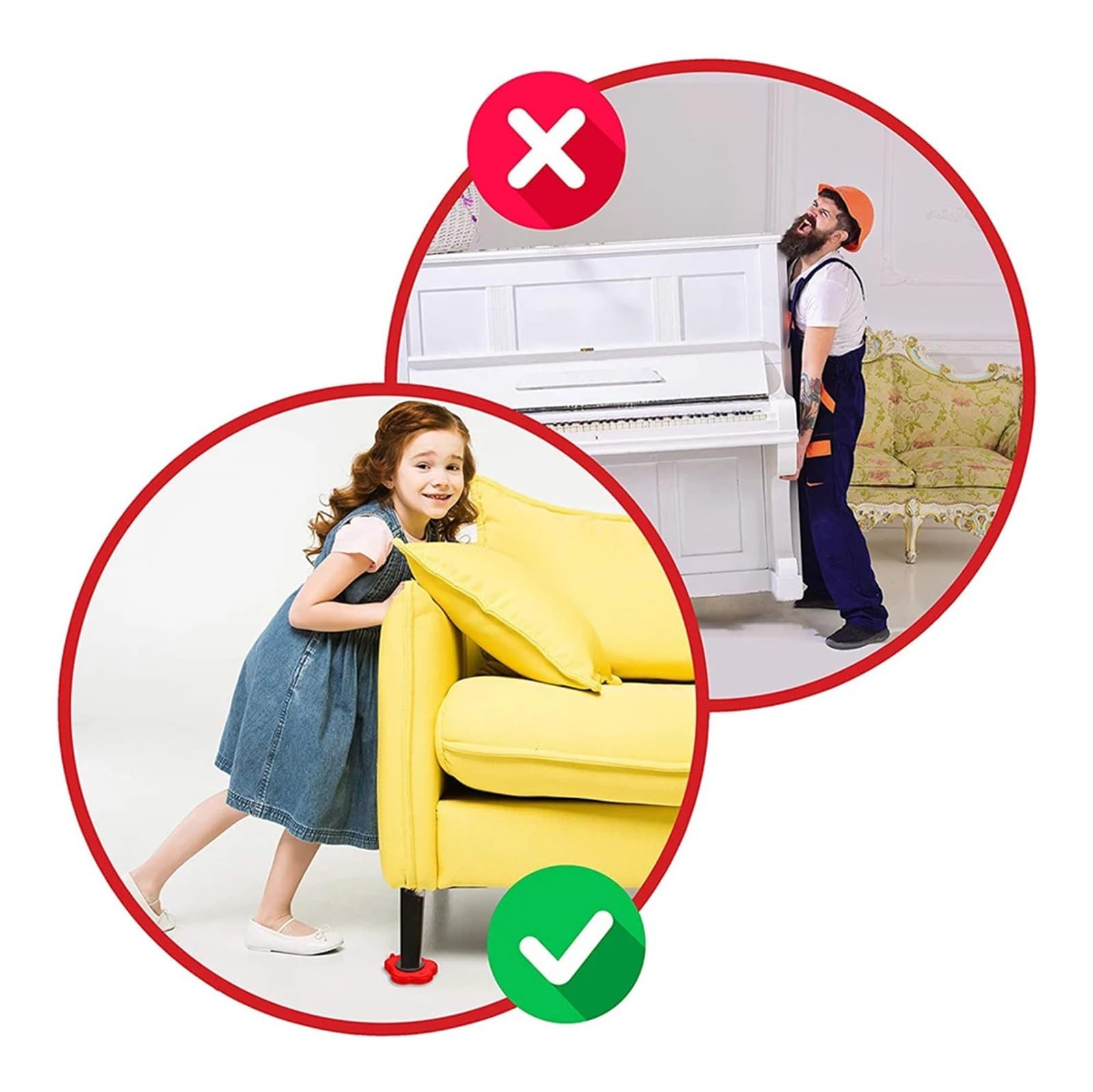 Set di 5 attrezzi per lo spostamento di mobili pesanti, kit di sollevamento con ruote, barre a rullo e strumenti manuali per spostare mobili e frigoriferi in modo efficiente