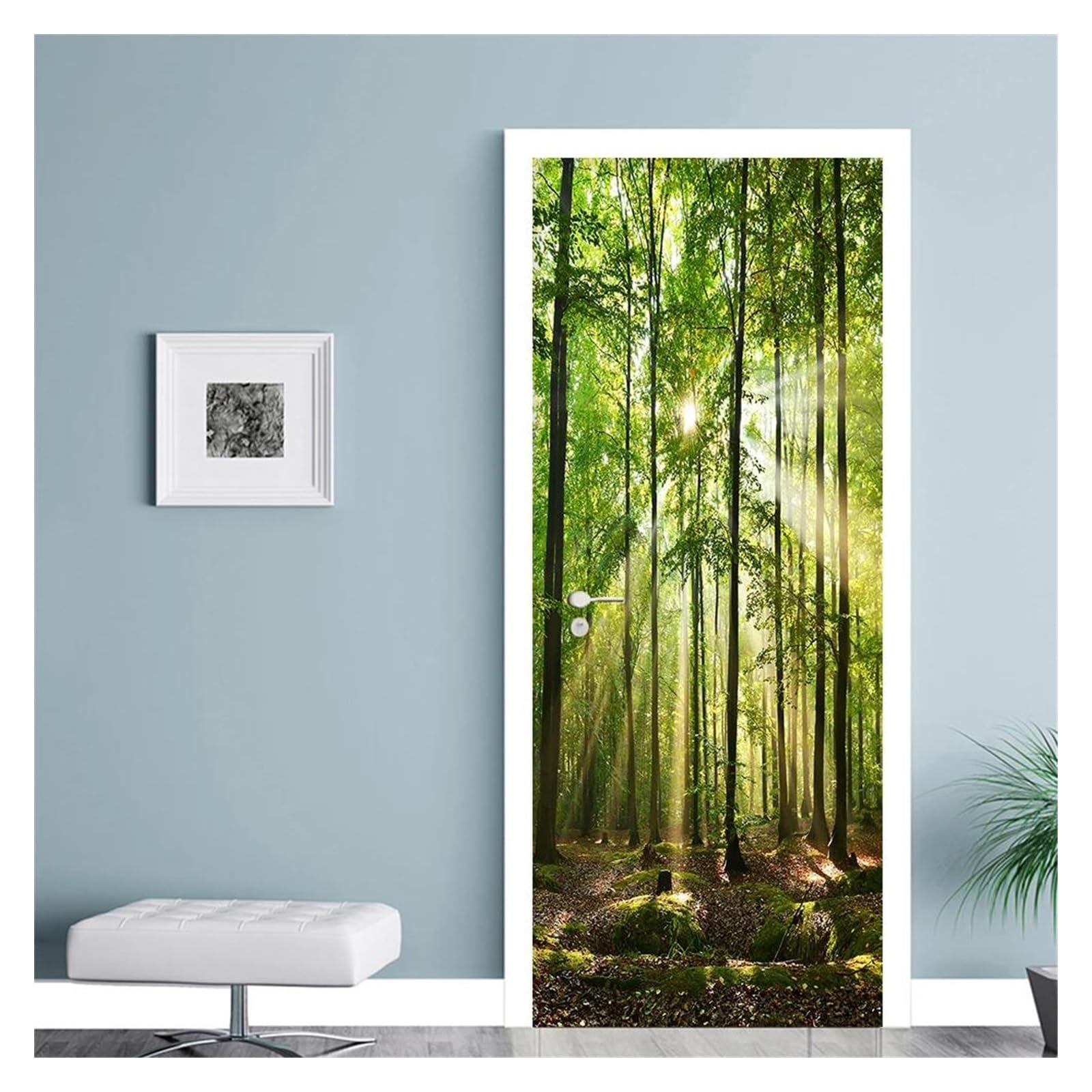 Porte autocollants forêt aube 95x215cm pour rénover un intérieur