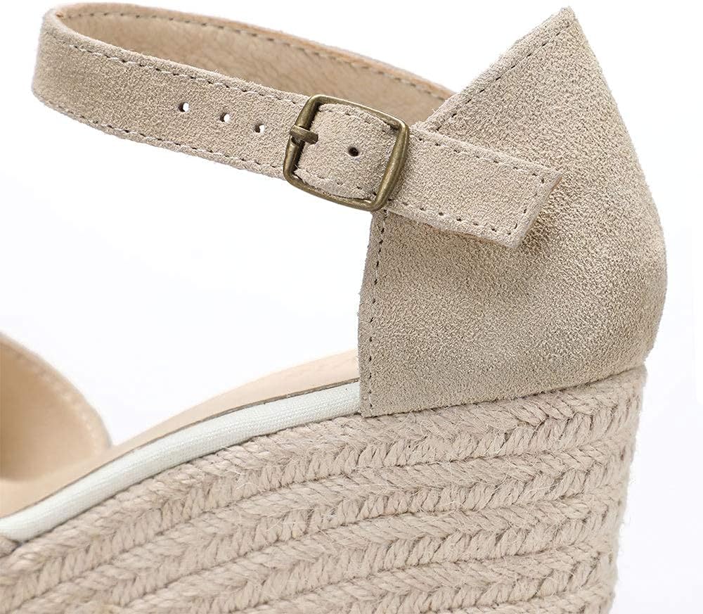 Platform Wedges Sandals for Women, 3" Wedge, Ankle-Strap, Cap Toe, Summer Espadrilles Heel Shoes - Image 2
