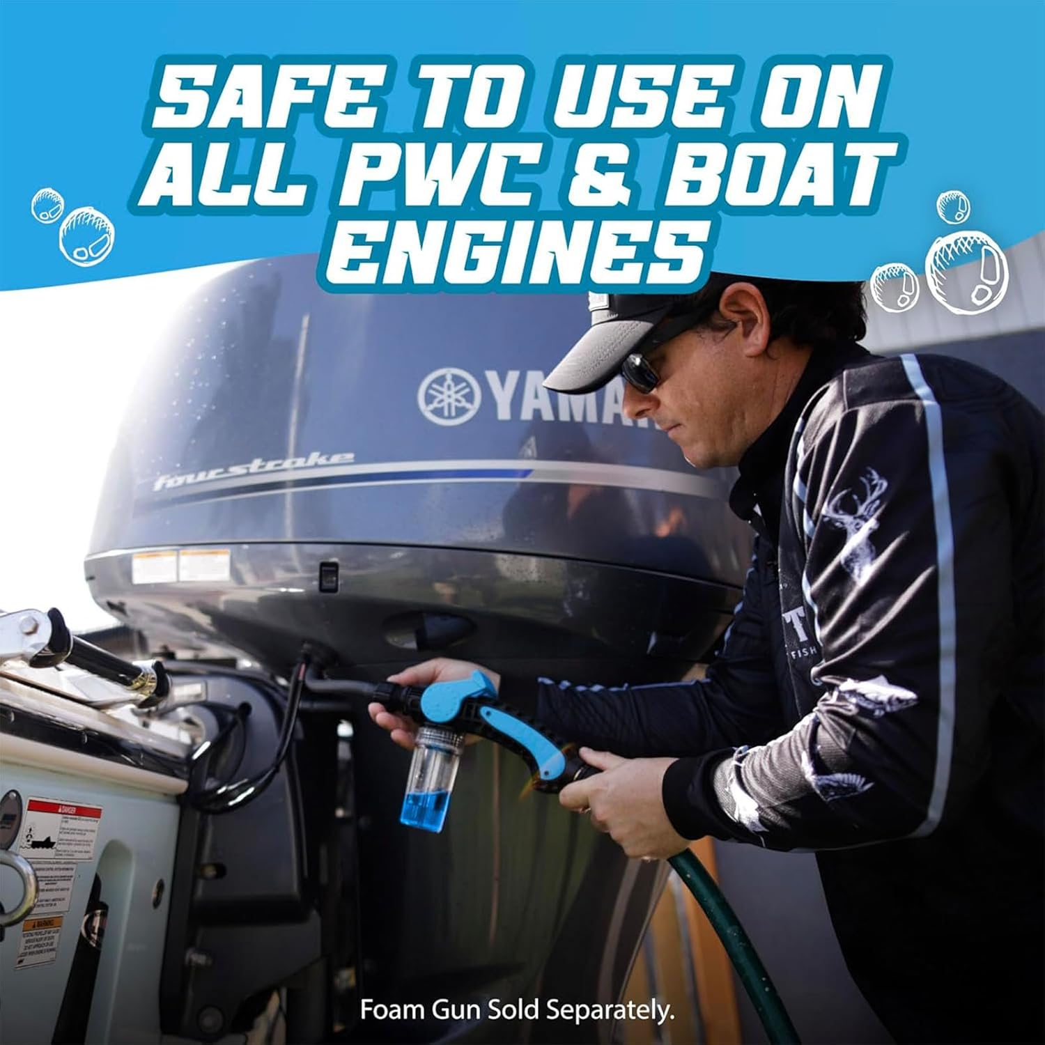 Salty Captain Marine Engine Flush – Anti-Corrosion & Salt Removal for Outboards & Inboards – Jet Ski & Motor Flush – Protect from Rust & Oxidation, Optimize Engine Performance & Lifespan (32 fl oz)