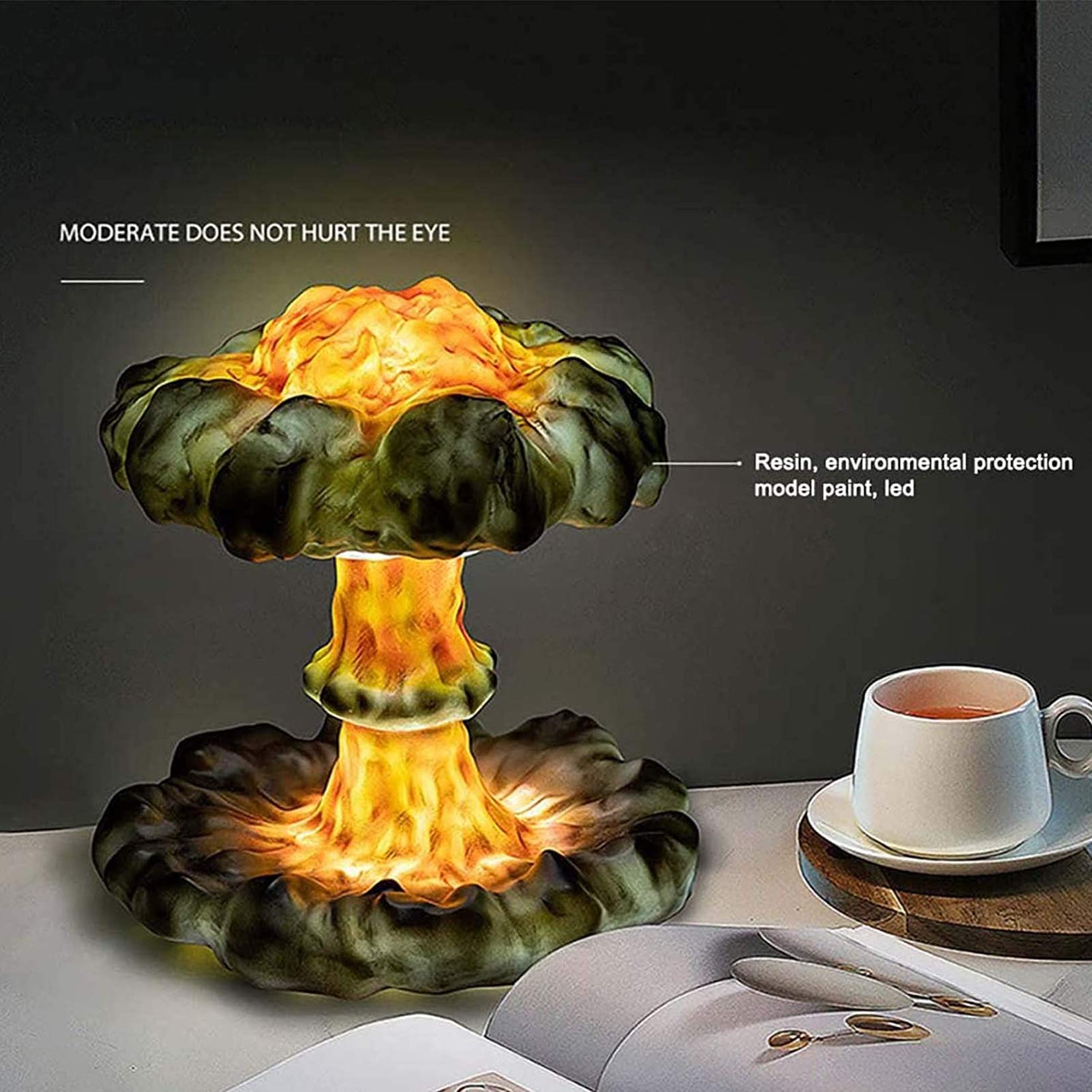 Amazon.co.jp : 3Dキノコ雲爆発テーブルランプ、核爆発原子爆弾モデル