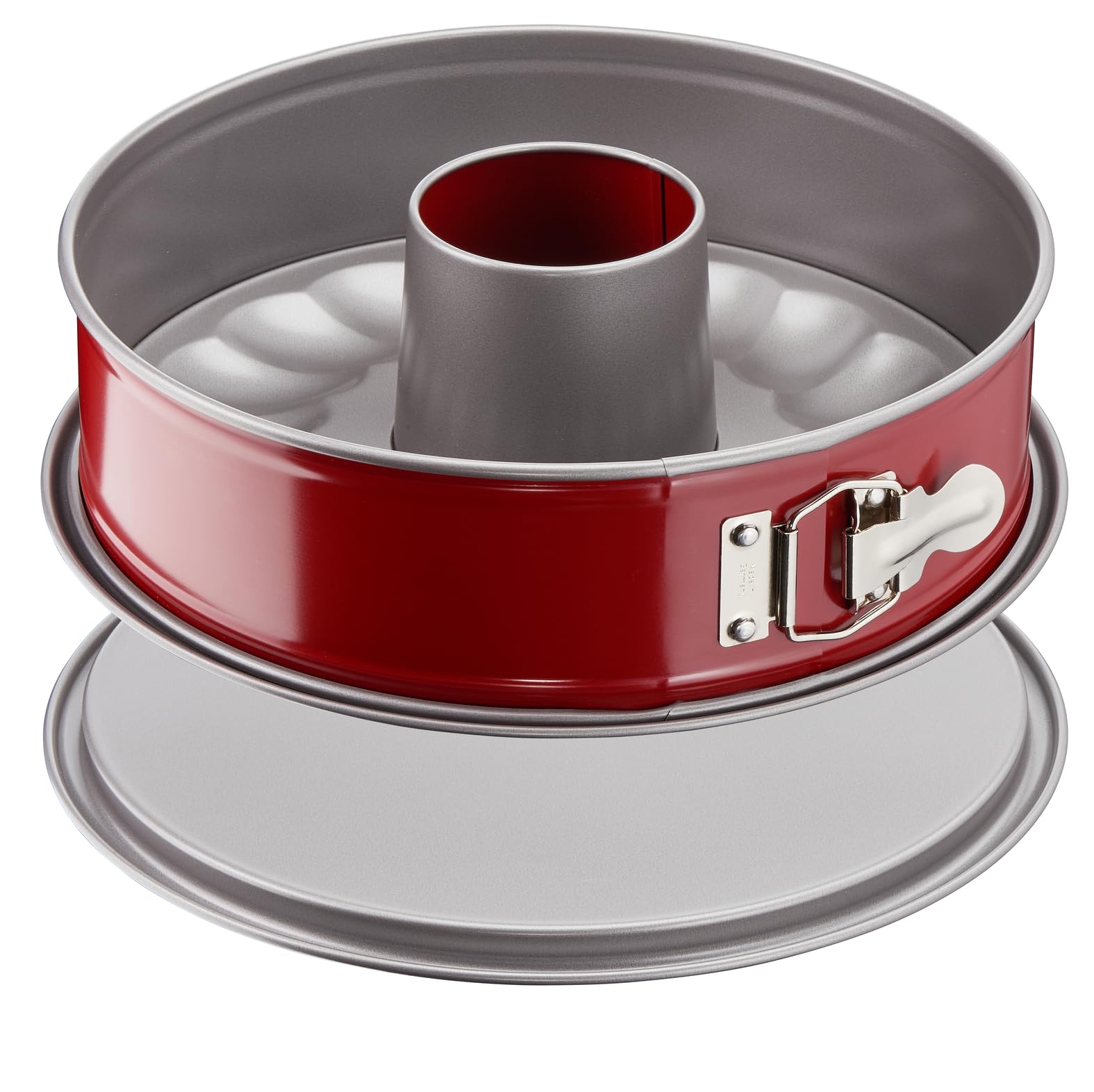 TEFAL Moule a savarin Delibake en acier - O 25 cm - Rouge et gris - Avec charniere