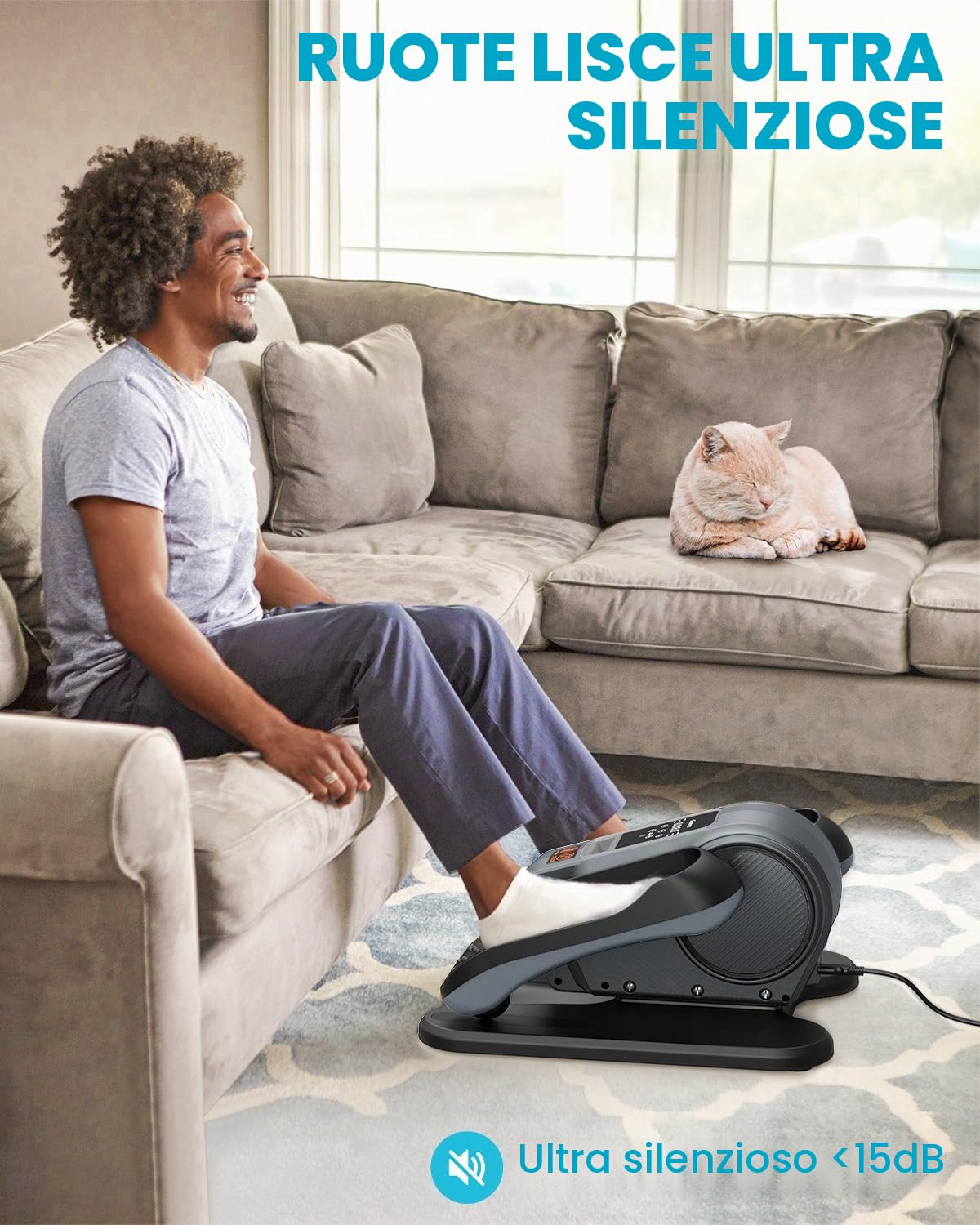 Gonex Ellittica Elettrica Sotto Scrivania Mini Ellittica da Casa con Telecomando, LCD Display, Silenzioso Pedaliera 16 Velocità, 12 Programmi Auto + Manuale, Esercitatore Gambe per Anziani