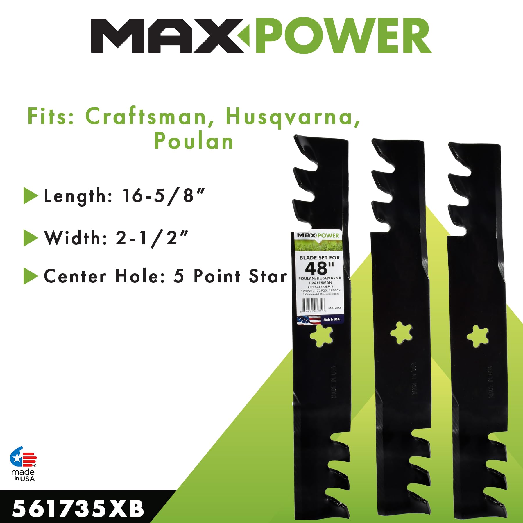 Amazon.com : Maxpower 561735XB 3 Blade Commercial Mulching