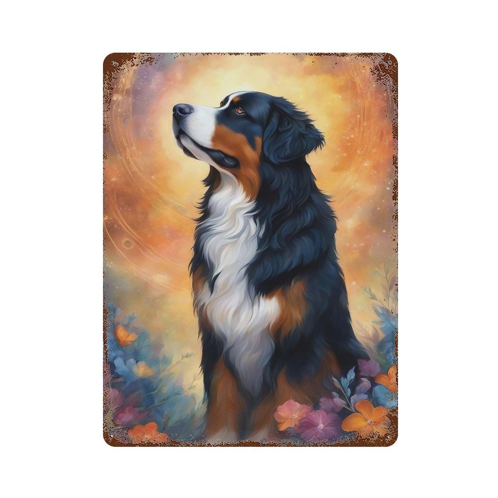 Dog000171 Weathered Tin Sign 15.7"x11.8", Shabby Chic Decor for Garage, Pub Or Kitchen