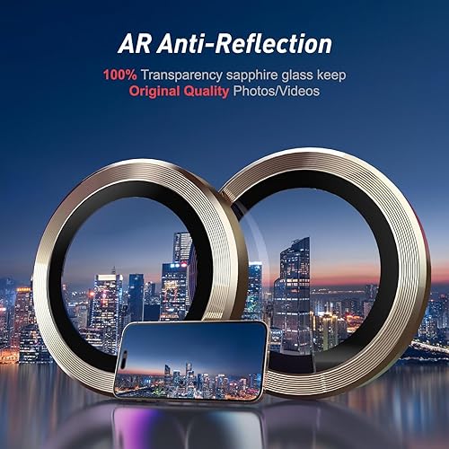 Miniatura 60 de Paquete de 3 x 2 protectores de lente de cámara Jeluse para iPhone 14 Pro Max para iPhone 14 Pro, cubierta protectora de pantalla de vidrio templado