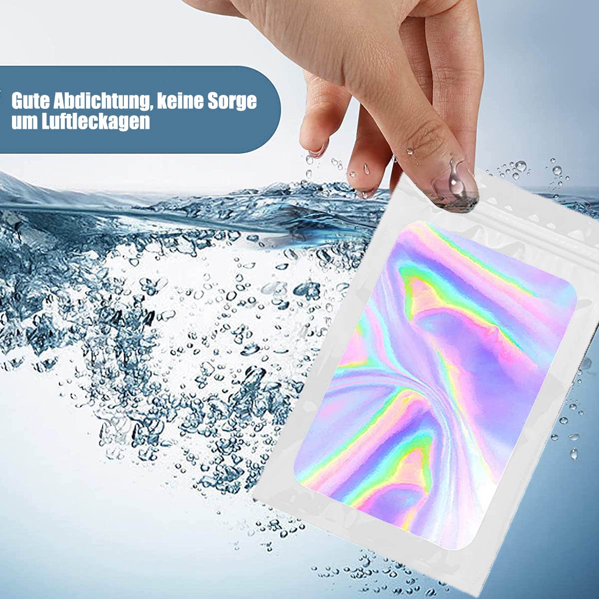 Mylar-zakken 60 stuks Holografische verpakkingszakken 15x10cm Folie Ziplock hersluitbaar geurbestendige zwarte zoete zakjes grip sluiting opbergzakken voor snoep, sieraden, verpakking, monster