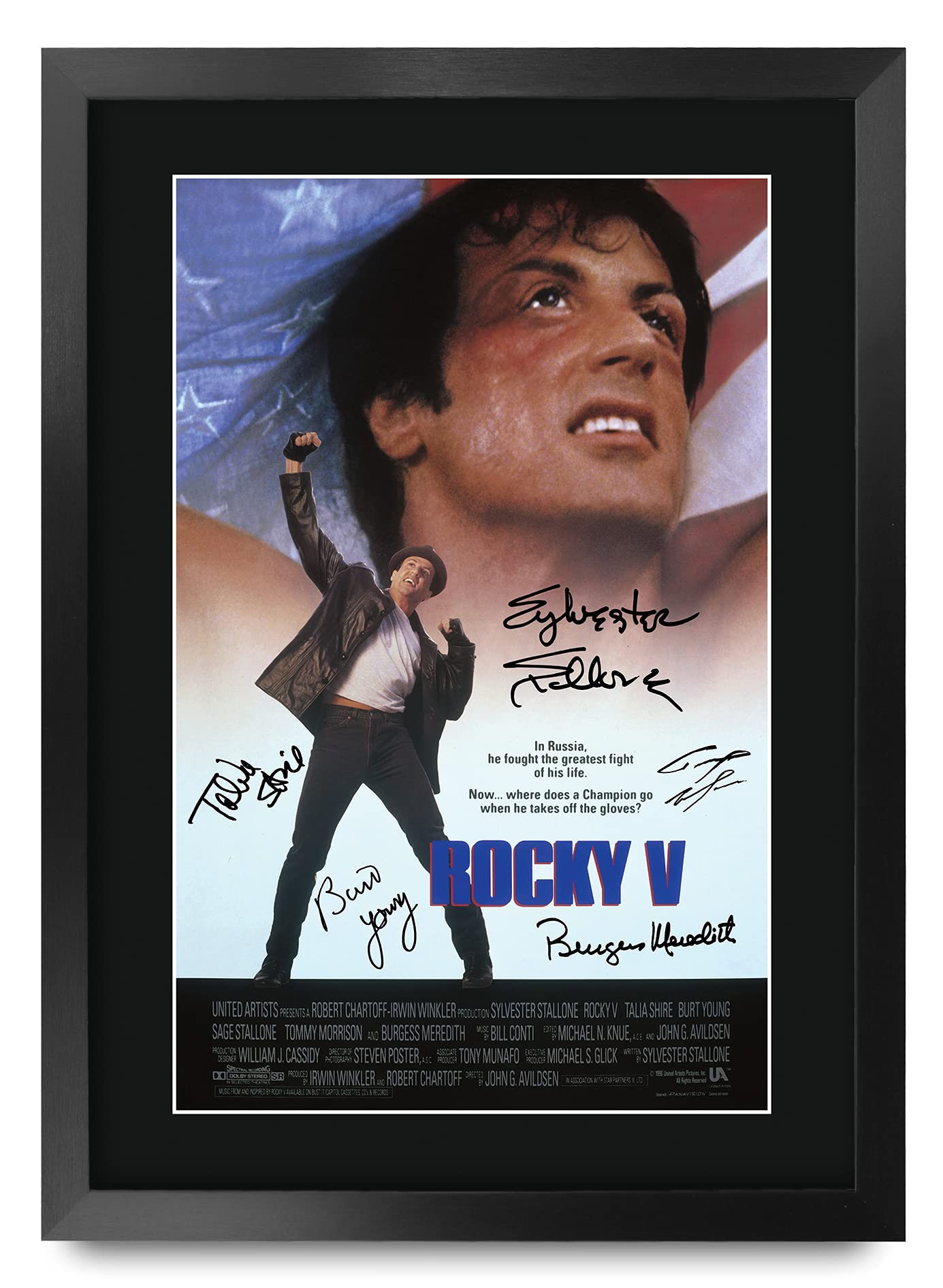 HWC Trading FR A3 Rocky 5 Sylvester Stallone Gifts Printed Poster Signed Autograph Picture for Movie Memorabilia Fans - A3 Framed โ image 1