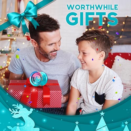 Miniatura 7 de FETESNICE Yoyo Yoyo Yoyo profesional para niños, Yoyo Yoyo de metal que no respondesensible de doble propósito, truco con bolsa, herramienta de