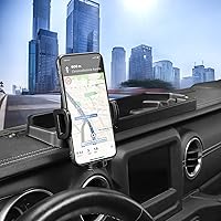 Vista 7 de CheroCar JL Soporte para teléfono con bandeja de taburete, accesorios interiores para Jeep Wrangler JL 2018-2022, se adapta a Jeep Gladiator JT