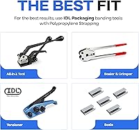 Vista 5 de IDL Packaging Bobina de correa de polipropileno (PP) de 1/2" x 200' (12,7 mm x 61 m) (300 libras de resistencia a la rotura) en caja auto