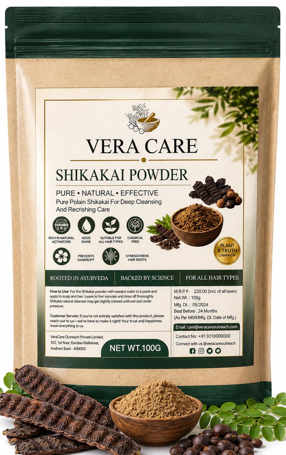 Indigo Powder for Hair, 100% Pure and Natural, Promotes Hair Growth, Reduces Hair Fall, Chemical Free, 100g (Shikakai)-picture-33