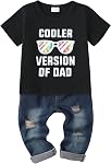 WESIDOM Vêtements pour enfants 1-5T T-shirt à manches courtes bébé garçon Outfits + Ensemble de pantalons Jeans Ripped