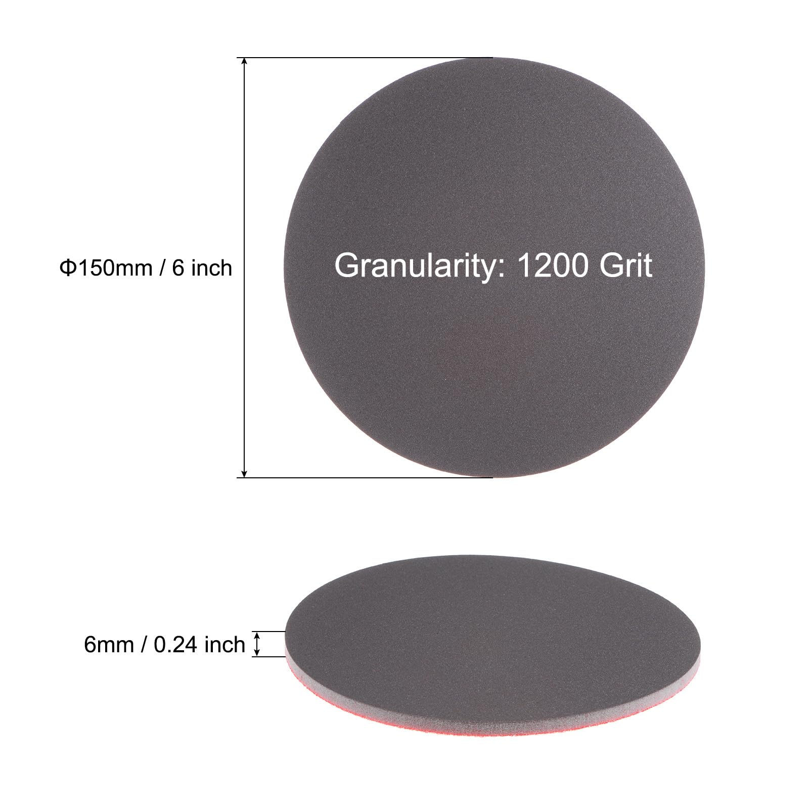 QUARKZMAN 30uds 1200 Grano Lijado Esponja 6 Pulgada Gancho y Bucle Esponja Lijado Disco Húmedo/Seco para Coche Madera Yeso Paneles Metal