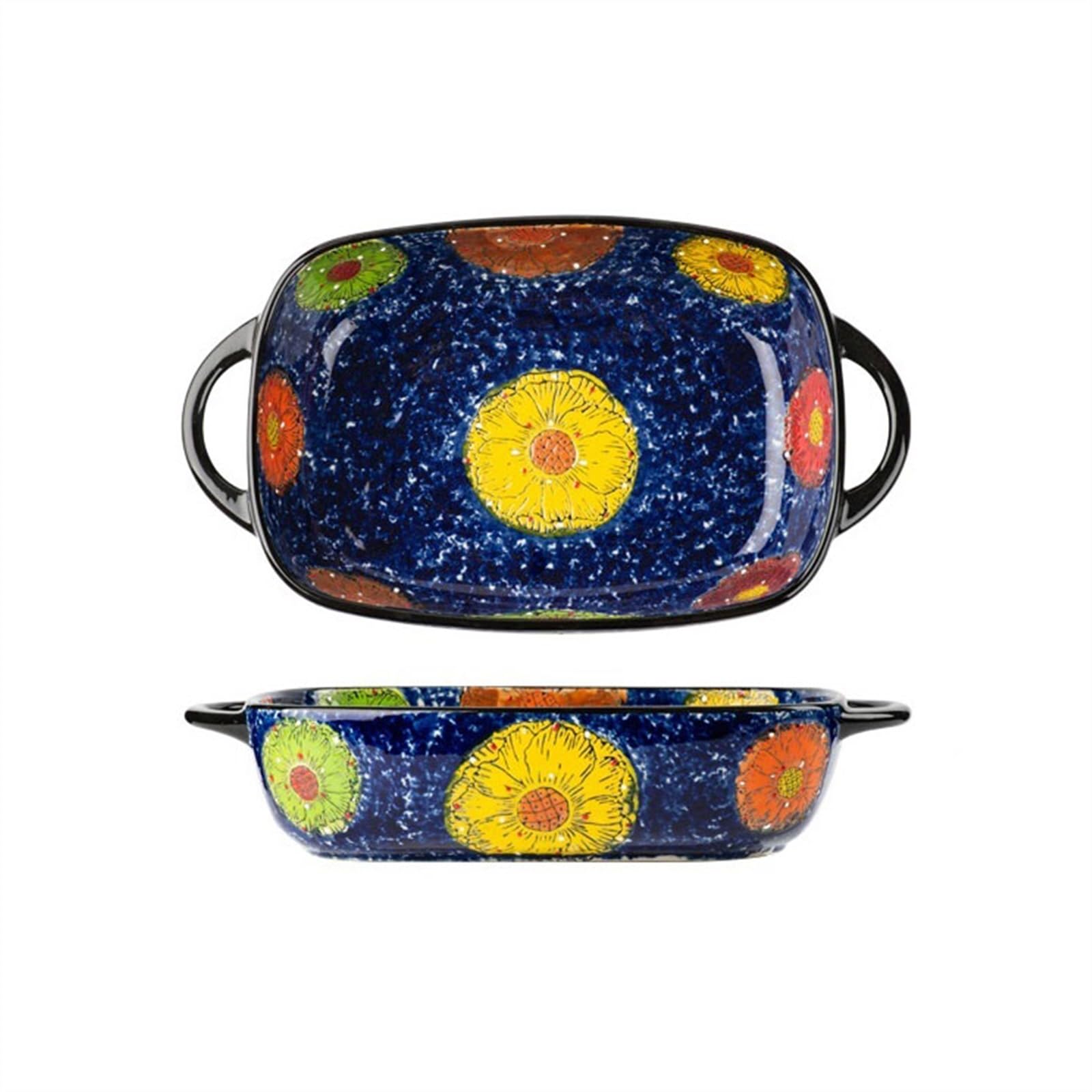 naczynie do pieczenia Ceramiczne naczynie do pieczenia zastawa stołowa pieczenie spaghetti zapiekania odporne na wysokie temperatury z uchwytem piekarnika kuchenka mikrofalowa(27.6cm)