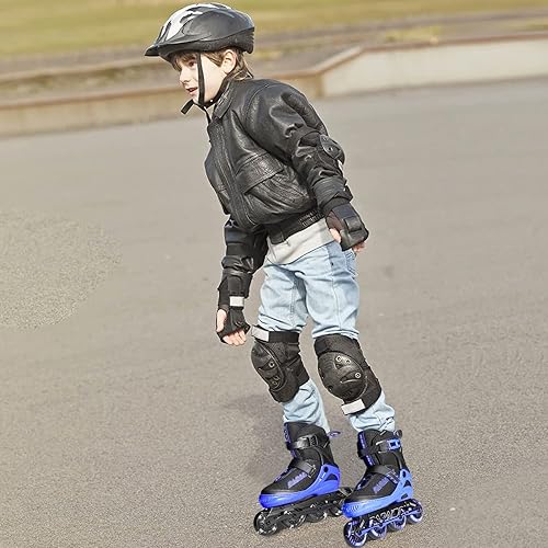 Miniatura 32 de Patines en línea ajustables para niños y adultos con ruedas de luz completa, al aire libre patines para niñas y niños, hombres y mujeres b blanco