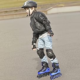 PAPAISON Adjustable Inline Skates for Kids and Adults with Full Light Up Wheels, Outdoor Roller Skates for Girls and Boys, Men and Women