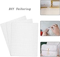 Vista 3 de 10 hojas de lona de plástico de malla de 21 x 13.1 pulgadas, 5 agujeros grandes, lienzo de plástico para bordado, manualidades de hilo acrílico