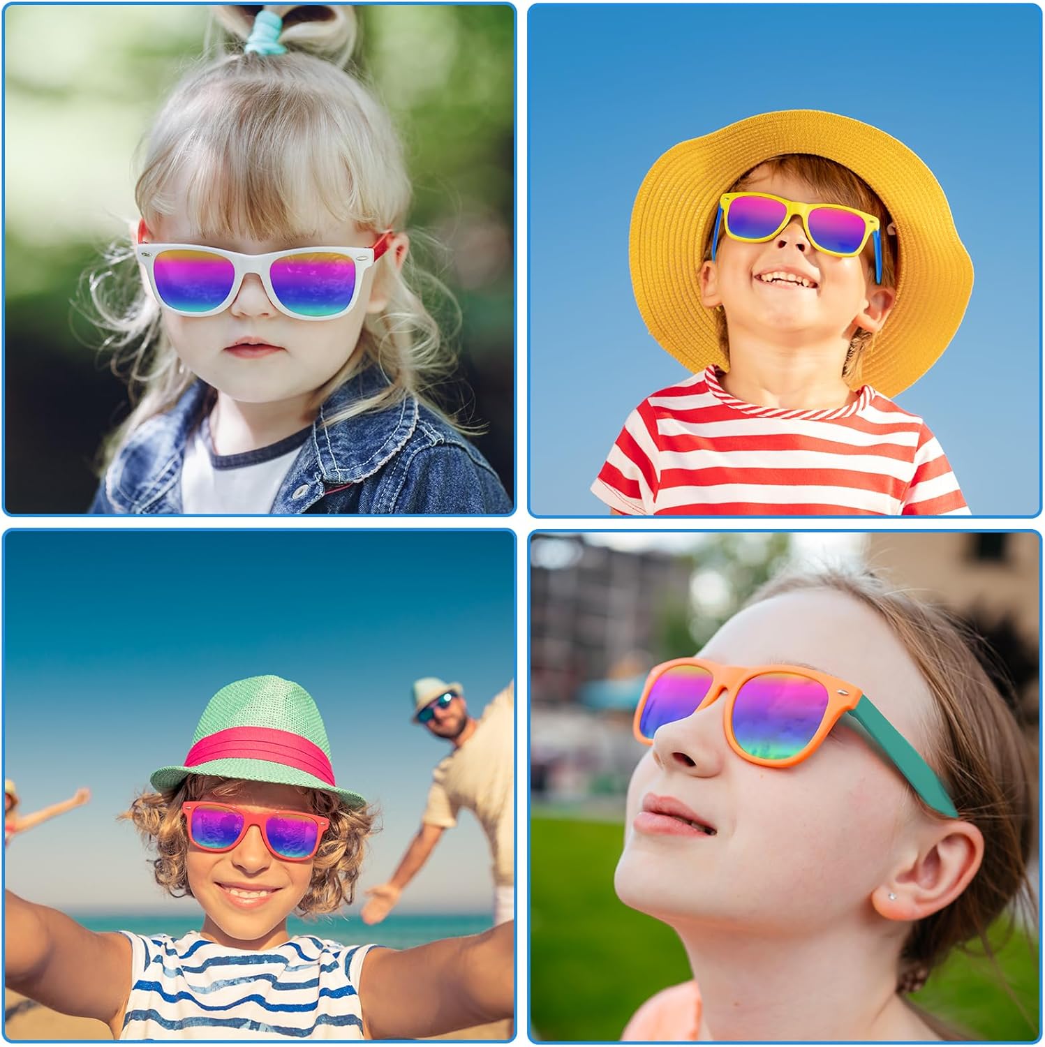 60 Pack Kids Sunglasses Party Favors, Kid's Neon Sunglasses Bulk, Childrens Sun Glasses Boys Girls Pack for Goody Bag Fillers Summer Beach Pool Birthday Party Supplies - Image 5