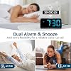 Netzu Derin uykular için yüksek sesli çalar saat, LED ekranlı, çift alarm, 5 parlaklık kısıcı, 4 ses seviyesi, kapatma hafızası, çalar saat, komodin, çocuklar, gençler, yaşlılar ve ağır uyuyanlar için