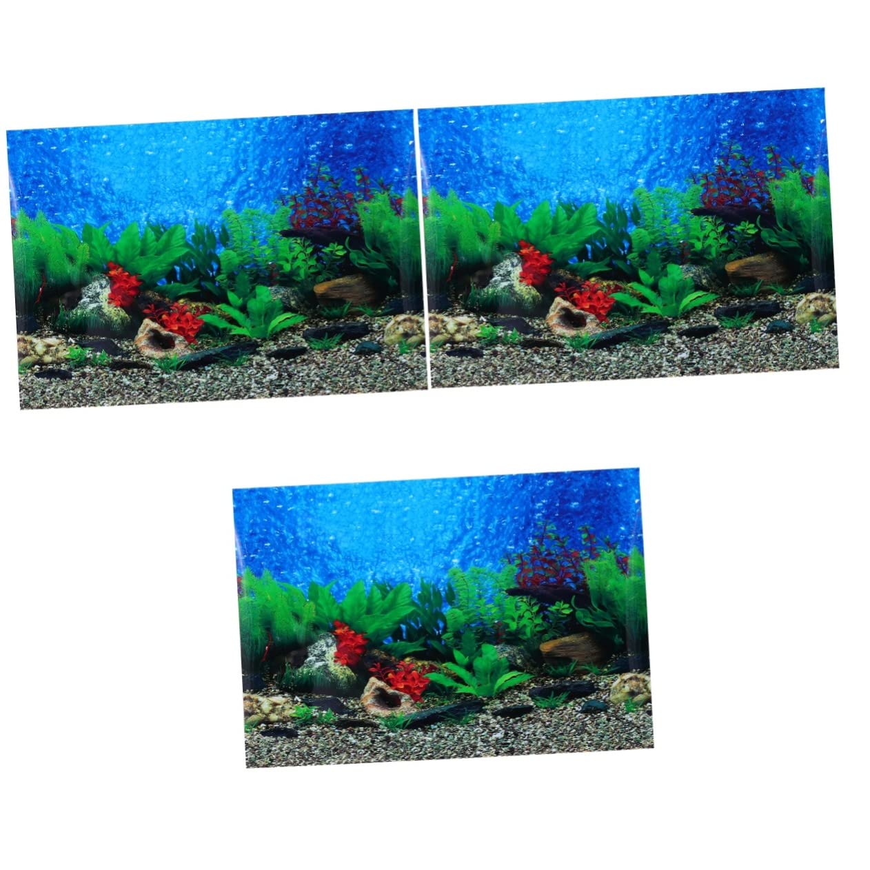 Mipcase 3piezas Póster para Acuarios Diseño Submarino Adhesivo y Decorativo para Peceras y Adornos De Acuarios