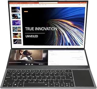 Laptop de Tela Dupla, Tela Principal de 16 Polegadas, Tela Secundária de Controle de Toque de 14 Polegadas, Laptop HD Completo, para Laptop Intel Core I7 Dividido, 8G RAM 64 GB Expansível, Exibição (Plugue dos EUA)