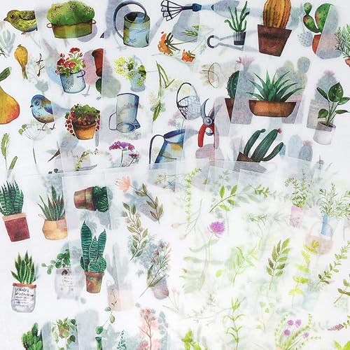 Miniatura 12 de allydrew Washi - Juego de calcomanías para álbumes de recortes, manualidades para papelería, diario, fabricación de tarjetas, (18 hojas), flores