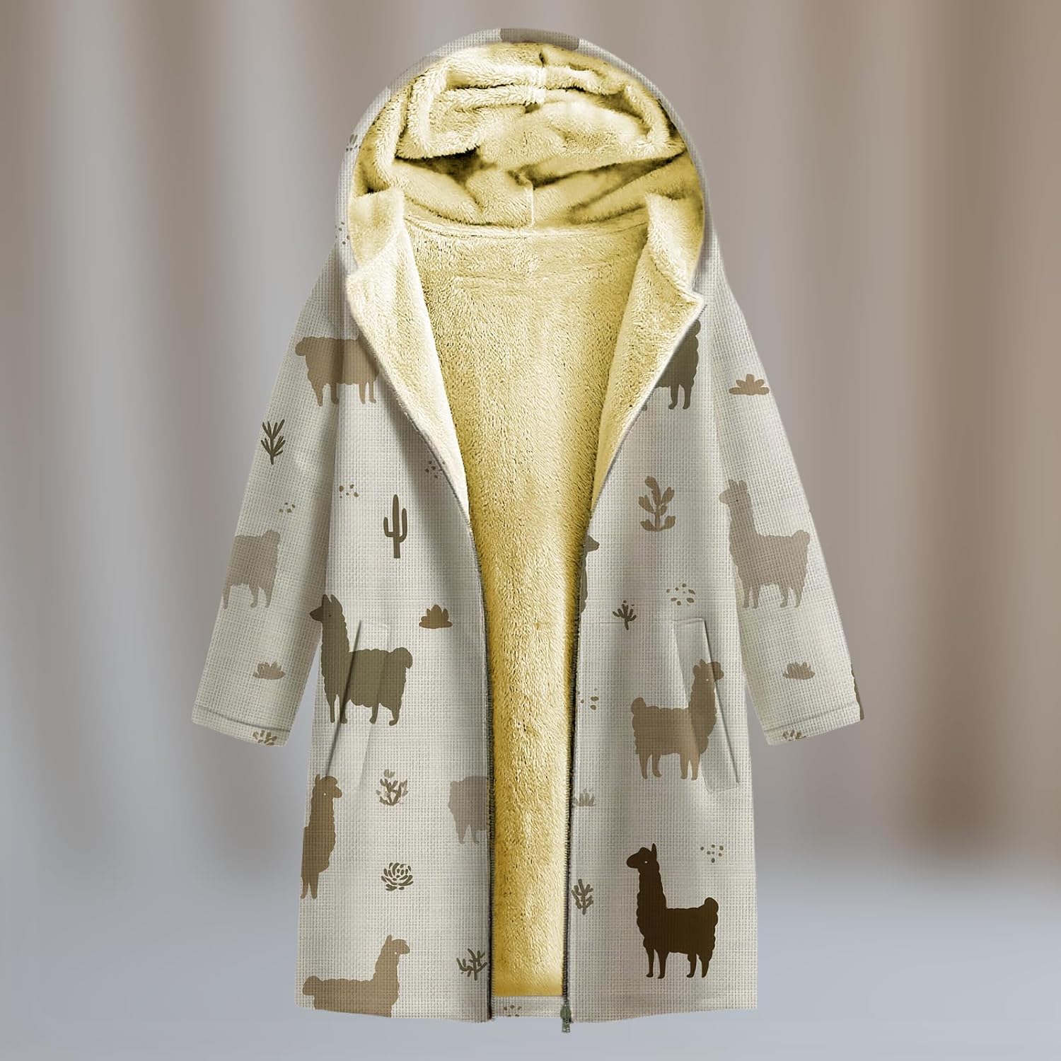 Fall Jackets For Women 2025 Western Long Sleeve Sherpa Fleece Zip Up Retro Ethnic Print Fashion Casual Warm Coats - Image 2