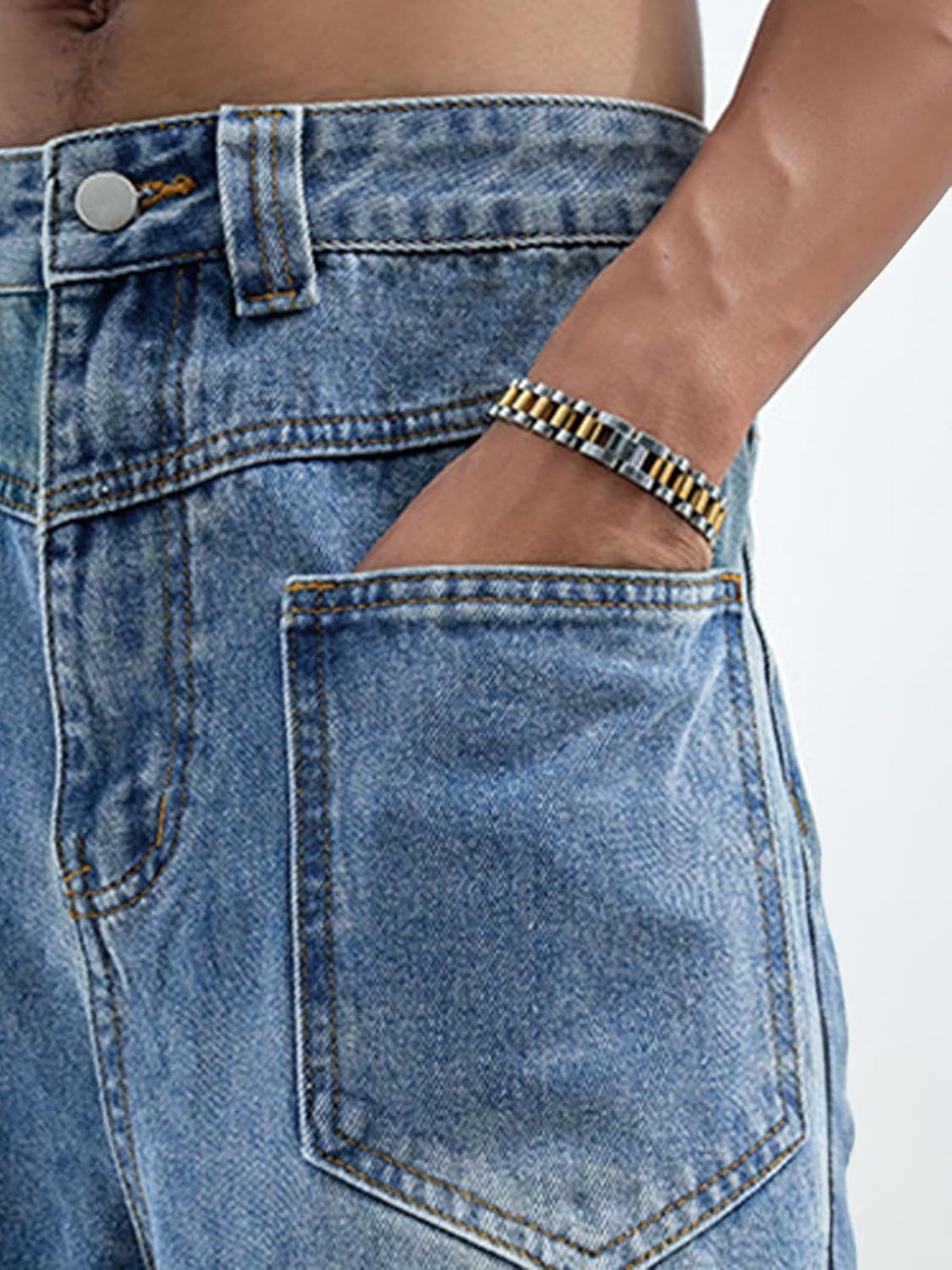 EMMIOL Mens Baggy Jeans Wide Leg Y2k Hip Hop Skater Straight Denim Cargo Pants Casual Loose Fit,Vintage Relaxed Long Trousers - Image 5