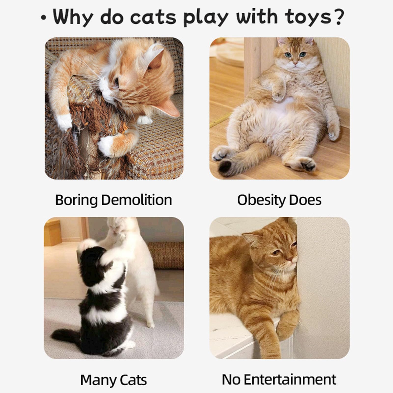Jouet pour Chat, Jouet électronique Interactif Automatique avec Vitesses Réglables et Mouvements Aléatoires pour Chats D'intérieur, Rechargeable par USB, avec Obstacles sécurisés.