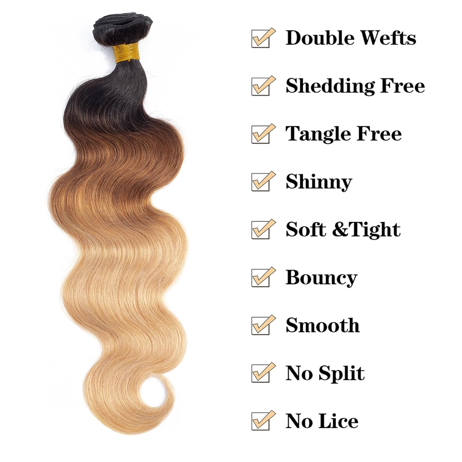 12A Grade Ombre Bundles Human Hair 26 Inch Brazilian Virgin Ombre Blonde Body Wave Hair 1 Bundle 100% Unprocessed Virgin Remy Human Hair Weave Bundles T1B/30/27